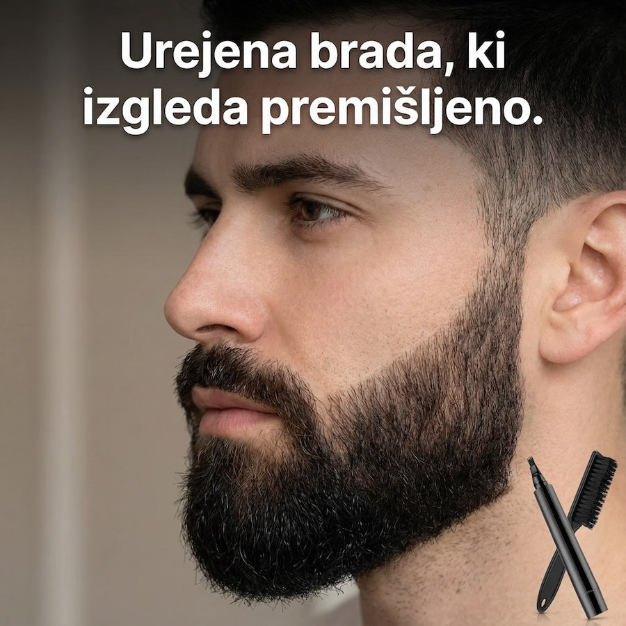 Allverto pero in krtača za brado Beard Filler