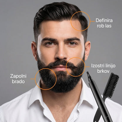 Allverto pero in krtača za brado Beard Filler