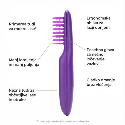 Krtača za razčesavanje las otrok brez bolečine